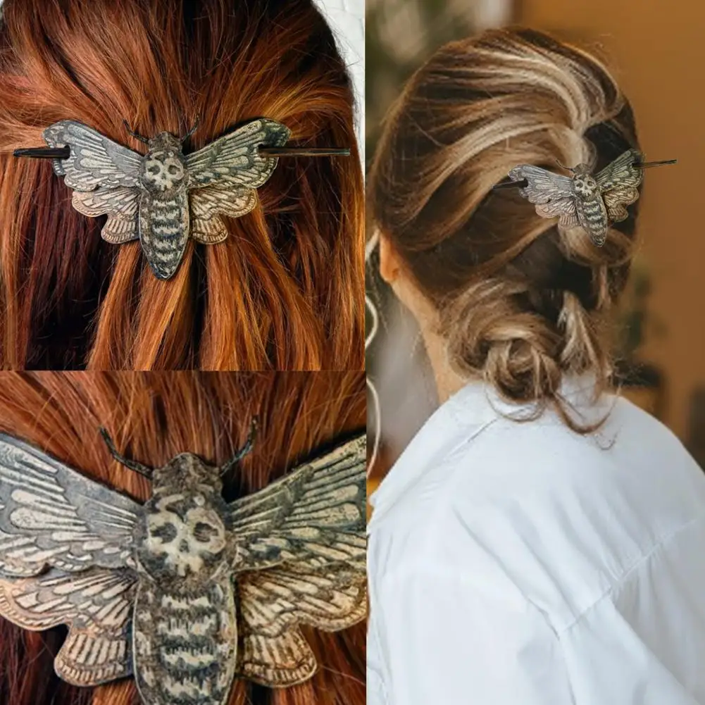 

Death Moth Hair Pin Mysterious Vivid Appearance Halloween Supplies Death Moth Hair Stick Pin for Festival Death Moth Hair Pin