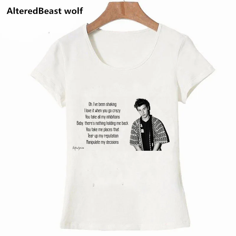 

2019 Shawn mendesNew Harajuku Printed Women T-shirts Casual Tee Tops Summer Short Sleeve Female T shirt Women Clothing