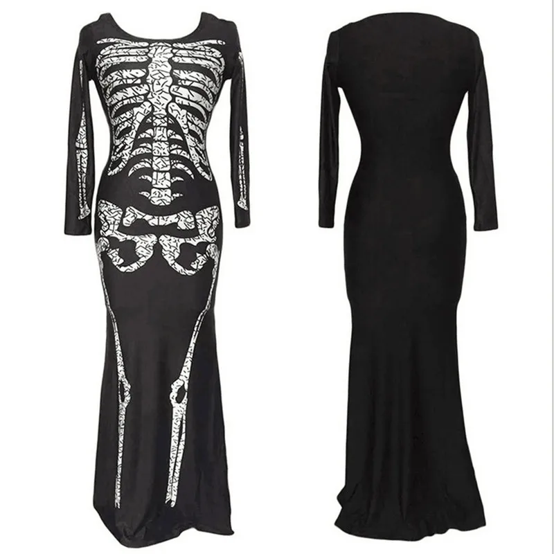 Women Lady Skeleton Costume Halloween Party Performance Scary Cosplay Costumes Dress Supplies|Праздничные костюмы| |