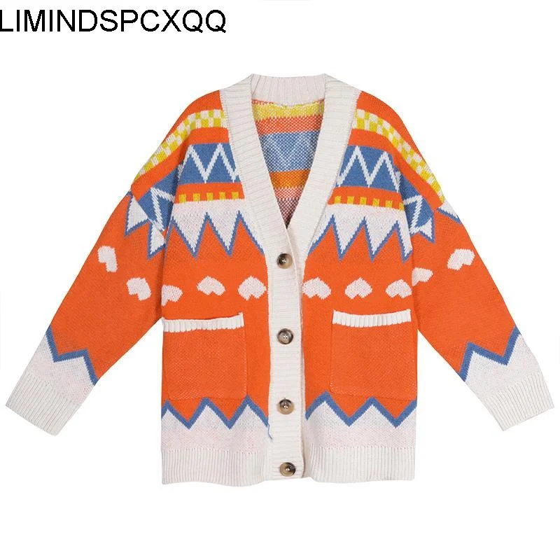 

Женская вязанная кофта кардиган, длинный весенний кардиган с V-образным вырезом, модные корейские винтажные кардиганы большого размера, одн...