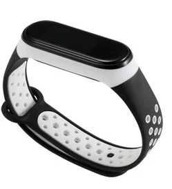 black white Спортивный дышащий жидкий силиконовый ремешок для Xiaomi mi Smart Band 4 mi band 4 NFC global mi Band 3 Watch - Цвет: black white