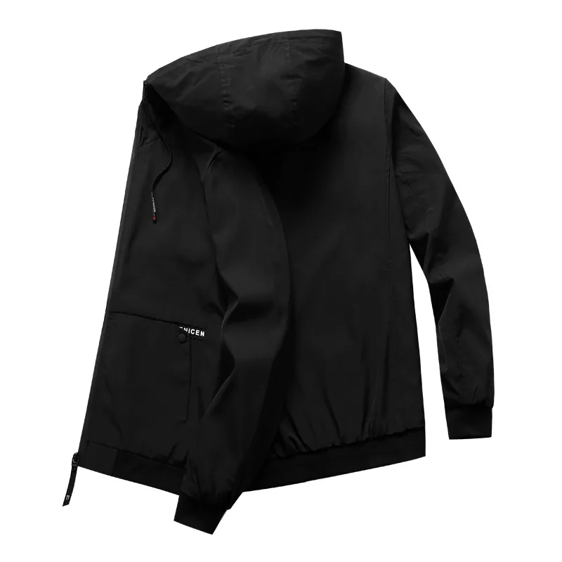 

Autumn Winter Plus Size Fleece Hooded Jacket Men Korean Style Ins Fashion Casual Tops Simple Solid Color Zipper Windbreaker