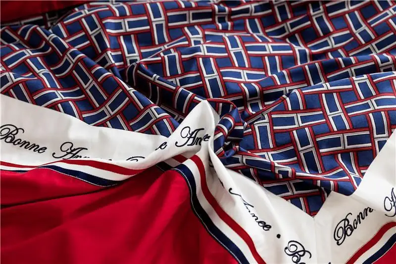 42 Британский стиль плед Постельное белье королева Король Размер Египетский