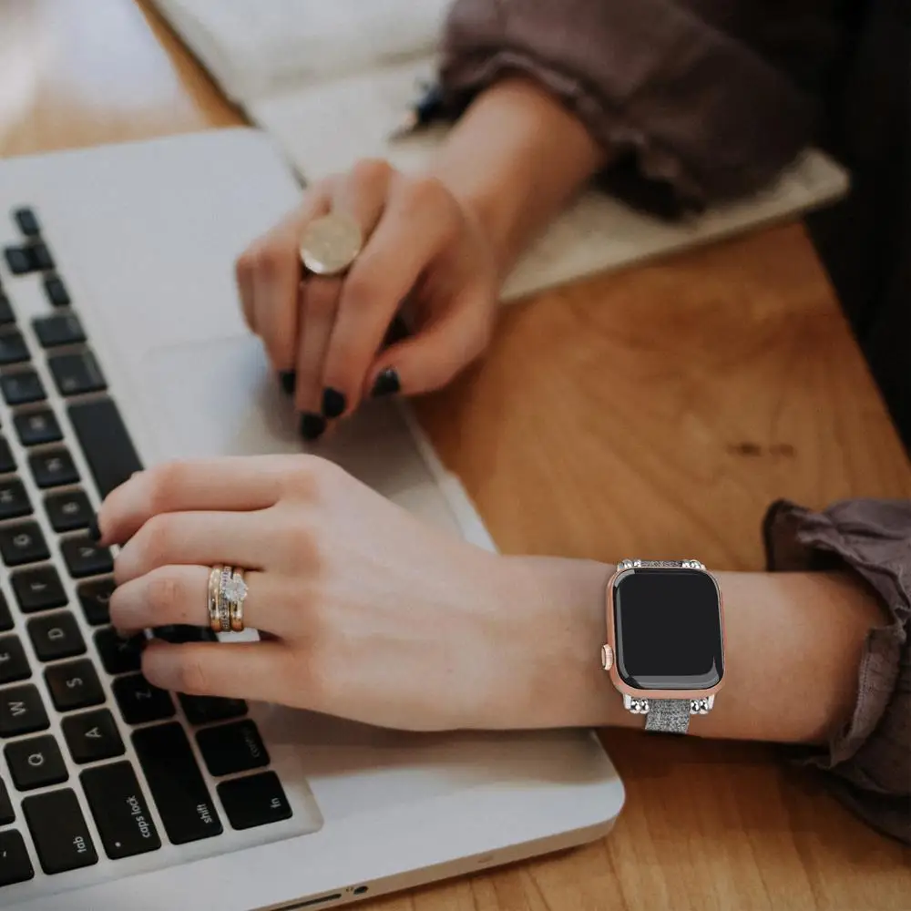 Женский тканый нейлоновый ремешок для часов Apple Watch 38 мм 40 42 44 браслет iWatch Series 5 4 3 2