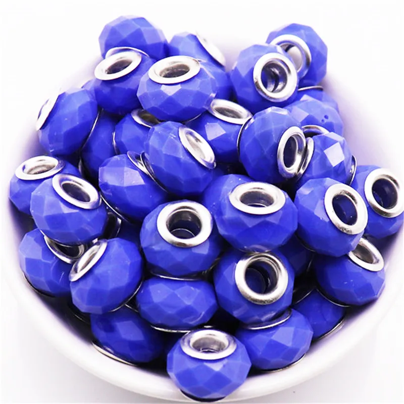 10 шт. граненые камни с большим отверстием разделительные бусины подходят для