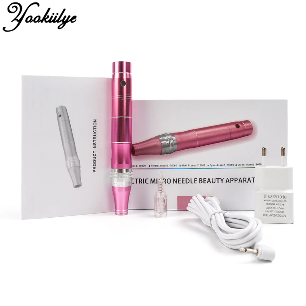 Dr Derma Pen Micro Tiny 12pin Needles Stimulate Face Skin Therapy Anti-Aging Scar Wrinkles Removal Device Microneedle Skin Care professional portable diamond microdermabraion peeling device acne therapy anti aging skin peeling machine derma skin care tool