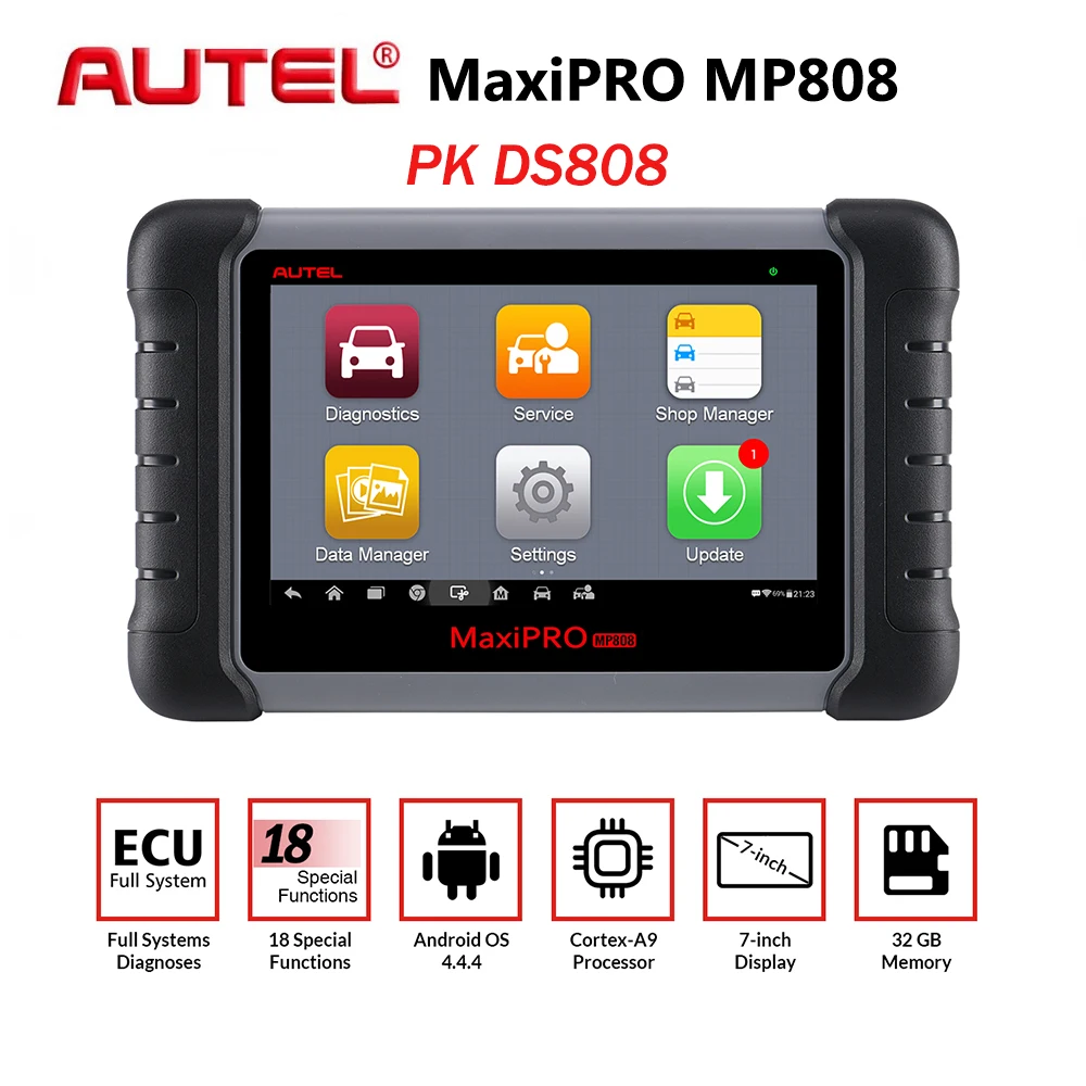 autel MaxiPRO MP808 автомобильный диагностический инструмент Автомобильный сканер Авто полная система тест OBD Автосканер PK Maxisys MS906 DS808 диагностический сканер сканер для диагностики авто