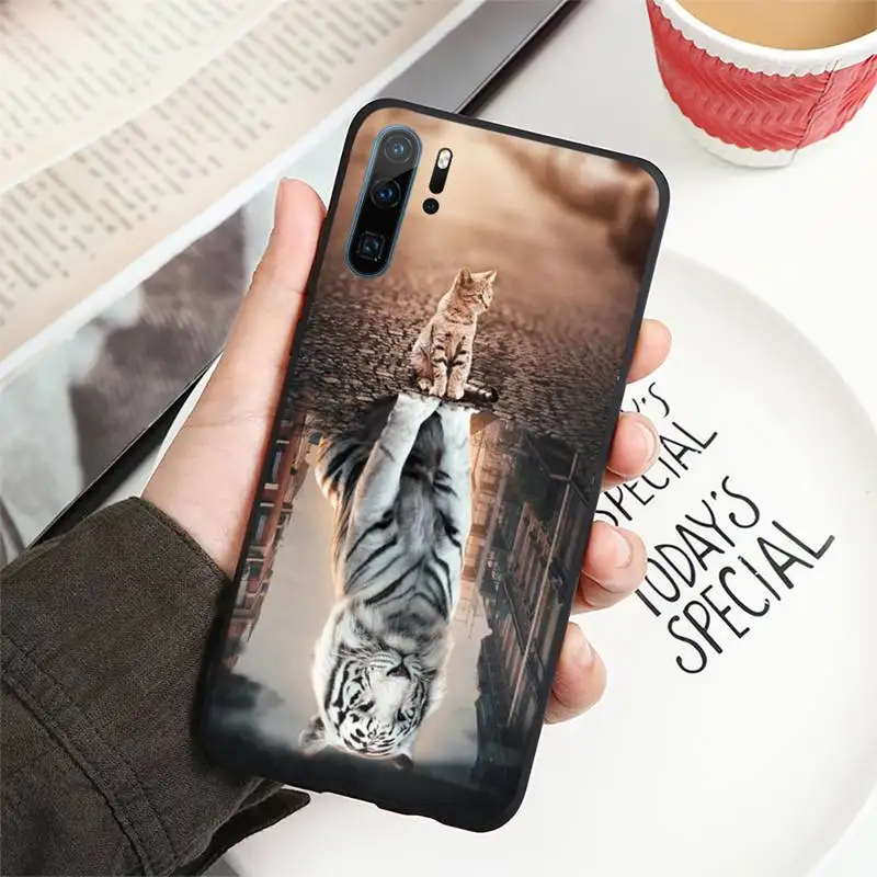 

Cartoon cute cat animal Phone Case For Huawei P40 P20 P30 Mate 40 20 10 Lite Pro Nova 5t P Smart 2019
