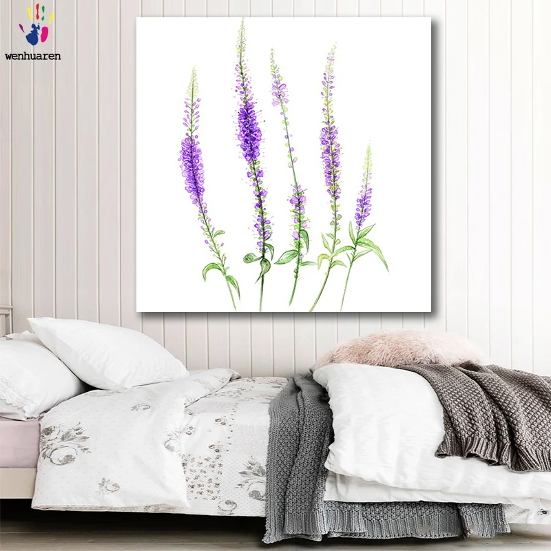 DIY картинки для раскраски по номерам с цветами растительный цветок лаванда