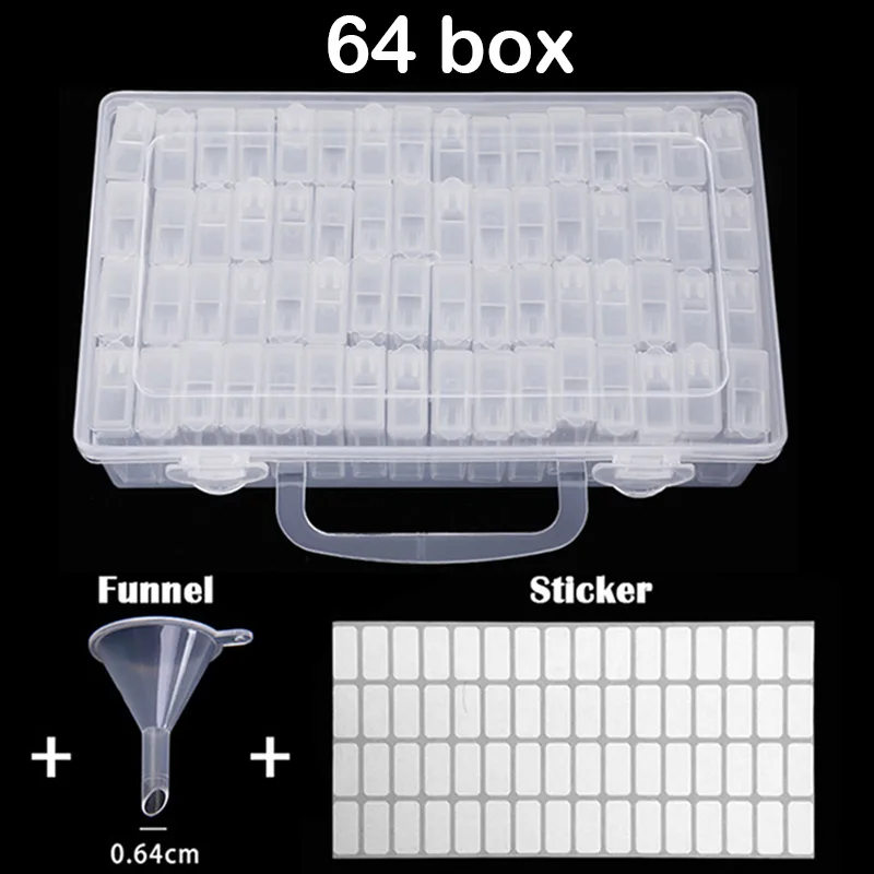 

64/128pcs Bottles Diamond Painting Tools Accessories Storage Box Beads Container Diamond Embroidery Stone Mosaic Convenience Box