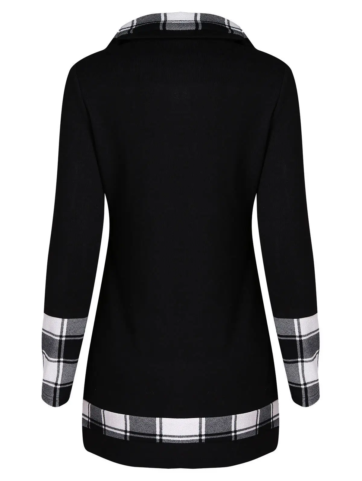 Hot Sale Winter Women Warm Pullover Long Sleeve Plaid Sweatshirt Tops Dress Casual Ladies Hoodies Sweatshirt Irregular Hem