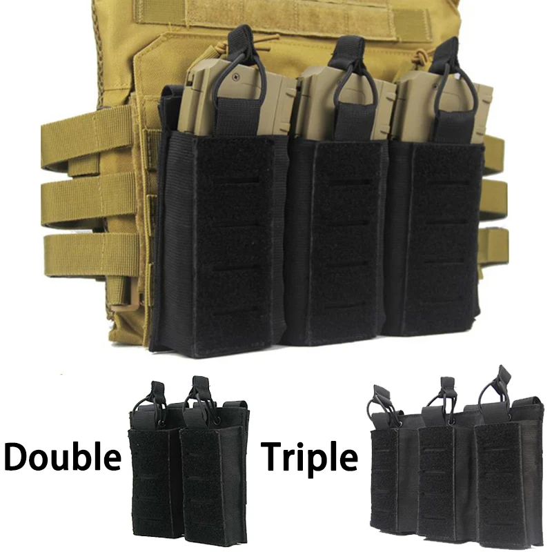 

Tactical Molle Mag Pouch Open-Top Triple Stacker Magazine Holster Rifle Mags Holder for AR-15 M4 M14 M16 G36 HK416 Magazines