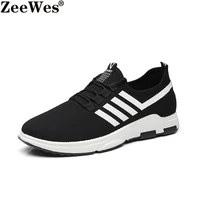 breathable mens sports shoes trend comfortable flat heel casual sneakers blackwhite striped outdoor jogging shoes trainers men