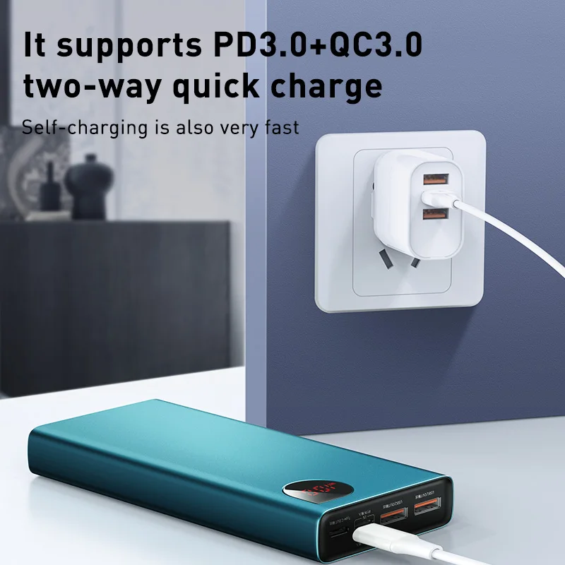 Baseus 20000 мАч Внешний аккумулятор с PD3.0 Быстрая зарядка для iPhone Быстрая зарядка 4,0 Supercharge внешний аккумулятор для Xiaomi huawei P30 Pro
