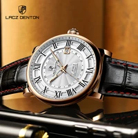lacz denton mens watches top brand luxury mechanical automatic watch for men gold leather miyota 8205 watch calendar week clock