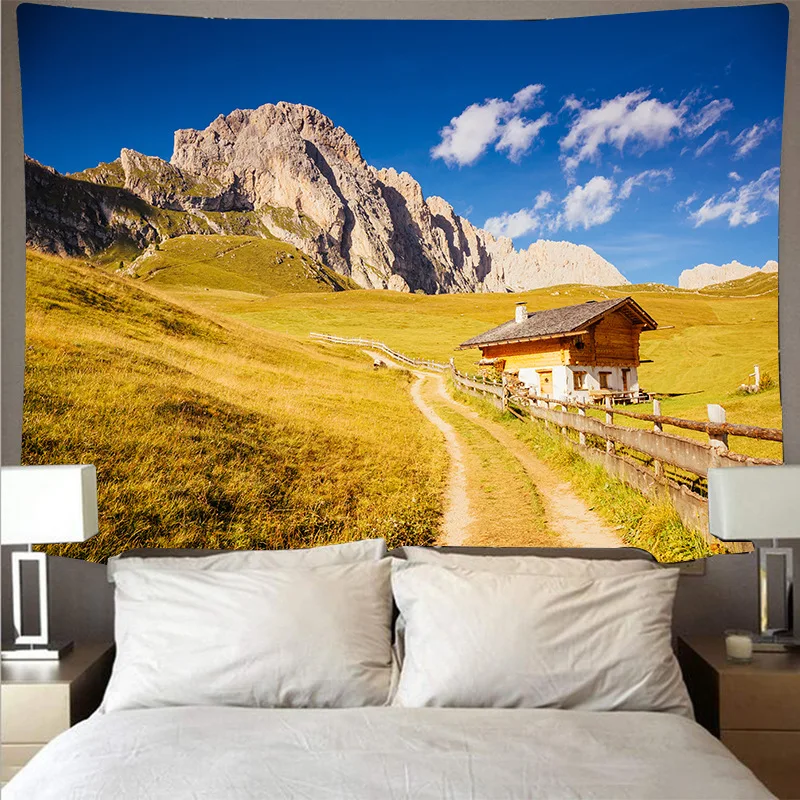 

Nordic natural scenery tapestry wall hanging Art 3d Print Background cloth home decor aesthetic mural Wall coverings tablecloth