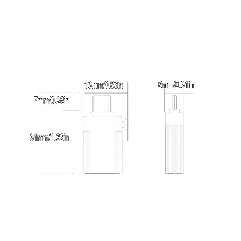 

1PC Computer Converter Type-c to Usb3.0 Female Adapter with Chain Usb3.0 to Male Ype-c Otg Computer Converter