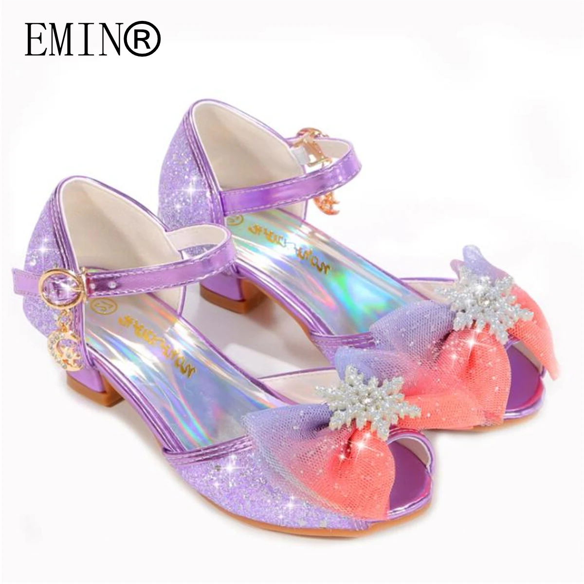 

Girls Sandals Summer 2021 New Korean Version Of The Bow Princess High-Heeled Student Shoes