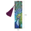 5D DIY Special Shaped Diamond Painting Leather Bookmark Diamond Embroidery Craft Tassel Book Marks for Books Christmas Gifts 5