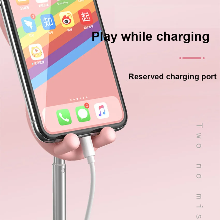 pink cute cell phone stand universal adjustable desk phone holder desktop tablet holder stand for iphoneipadoneplus huawei free global shipping