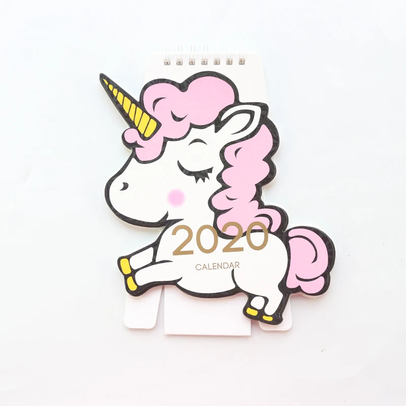 Domikee милый Настольный календарь на год kawaii в форме единорога, школьный настольный календарь, планировщик, канцелярские принадлежности - Цвет: Цвет: желтый