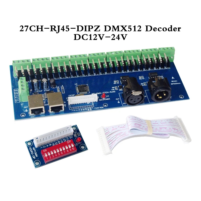 DMX512 с контроллером декодера RJ45 27CH общий анод постоянного напряжения для