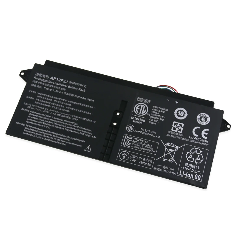 Аккумулятор для ноутбука acer Aspire 13," ультрабук S7 S7-391 2ICP3/65/114-2 AP12F3J 7,4 V 4680 мА-ч/35WH AP12F3J
