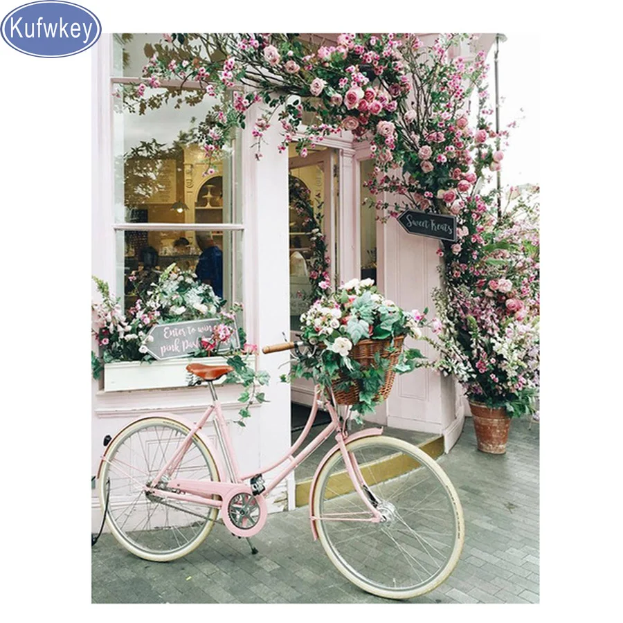 Алмазная живопись сделай сам 3d картина стразы на велосипеде мозаика вышивка