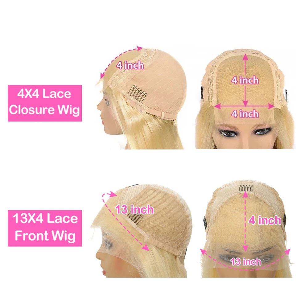 

613 Blonde Bob Wig 13x4 HD Lace Front Wig Brazilian Bone Straight Lace Front Human Hair Wigs For Women HD Transparent Lace Wig