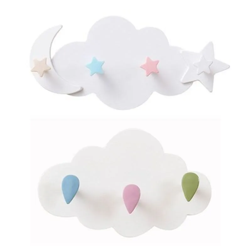 Клейкая настенная вешалка с мультяшным облаком бесшовный крючок из вискозы