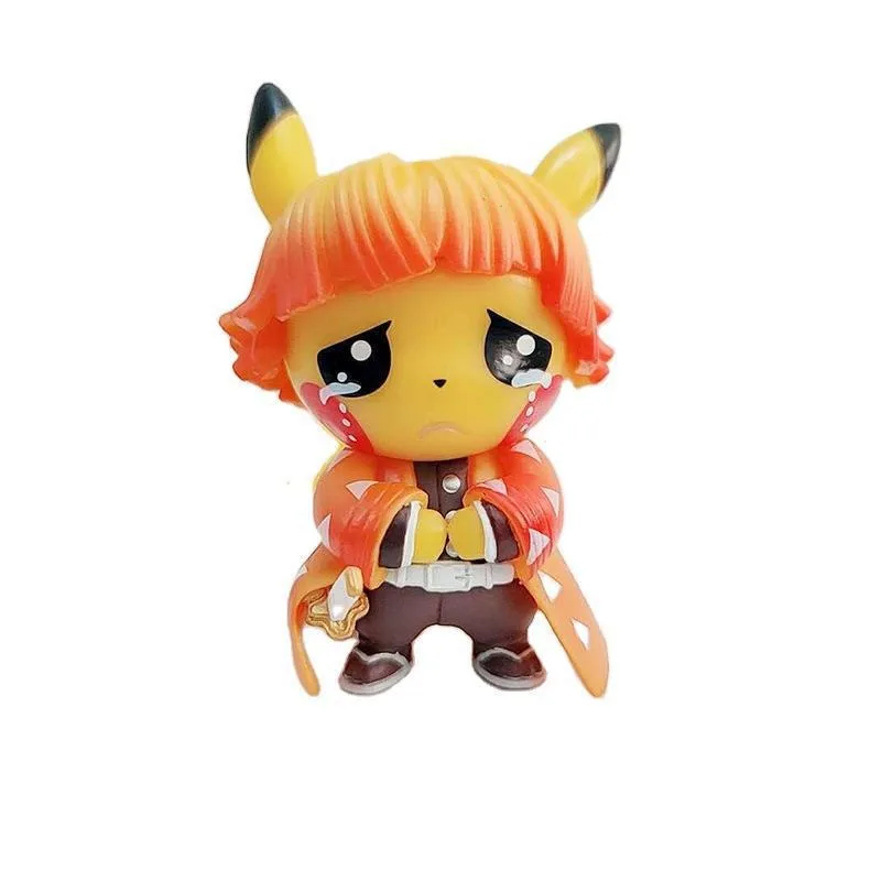

Inosuke Nidouzi Tanjiro моя жена Zenyi Pikachu cos рассекающий демонов GK аниме фигурка подарок на Хэллоуин 10 см