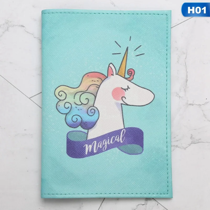 Водонепроницаемая обложка для паспорта из ПУ кожи с принтом единорога|Держатели