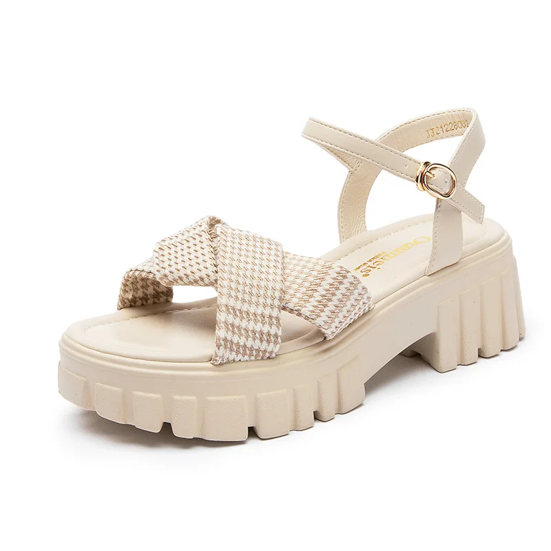 

Roman Sandals Women's Summer Fashion Breathable Student Word Soles Increased Women's Shoes Lightweight And Comfortable Sandals