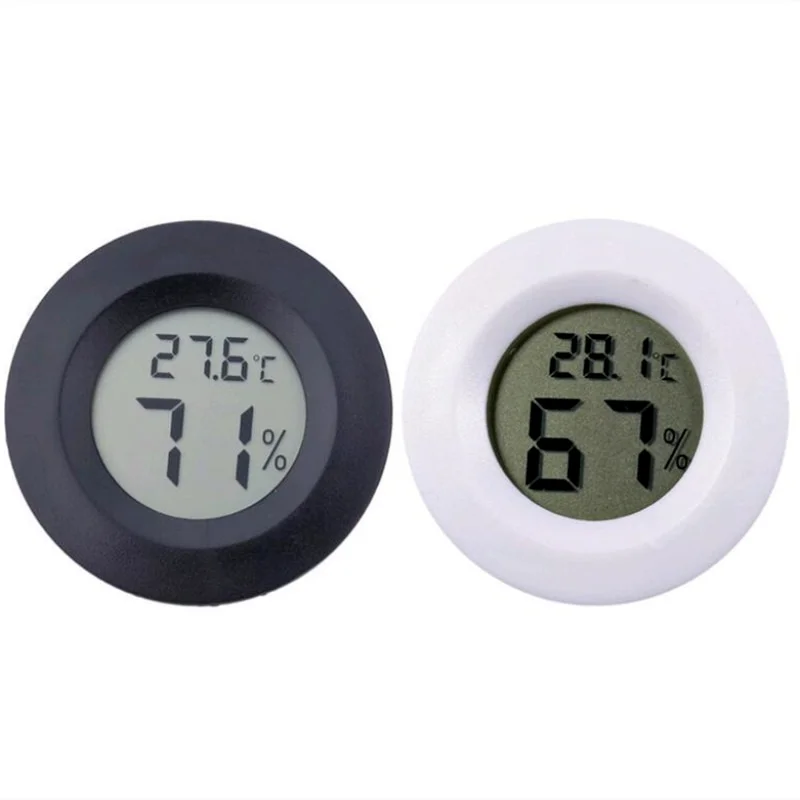 

Mini LCD Digital Thermometer Hygrometer Fridge Freezer Tester Monitor Round Pet Outdoor Travel Humidity Meter Detector 10%-99%