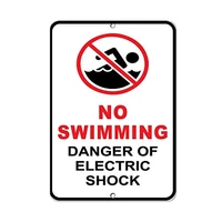 warning sign no swimming danger of electric shock hazard sign road sign business sign 8x12 inches aluminum metal tin sign