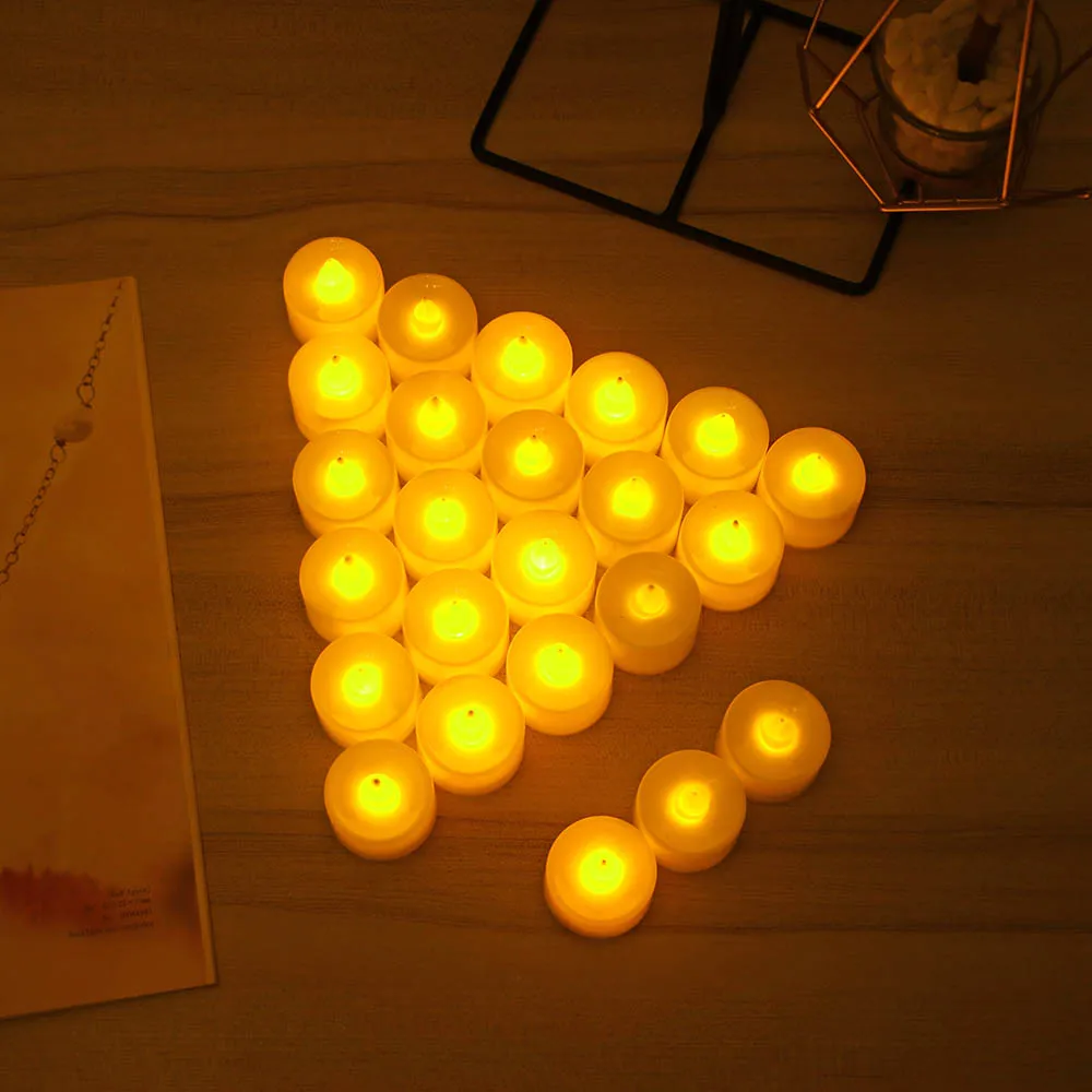 24 шт. Led лампы в форме свечи Белая Свеча светильник креативный настенный Батарея