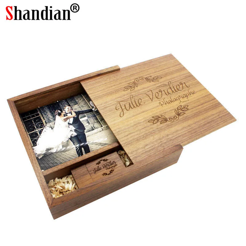 SHANDIAN Spades деревянный фотоальбом Большой овальный usb + коробка флэш накопитель U