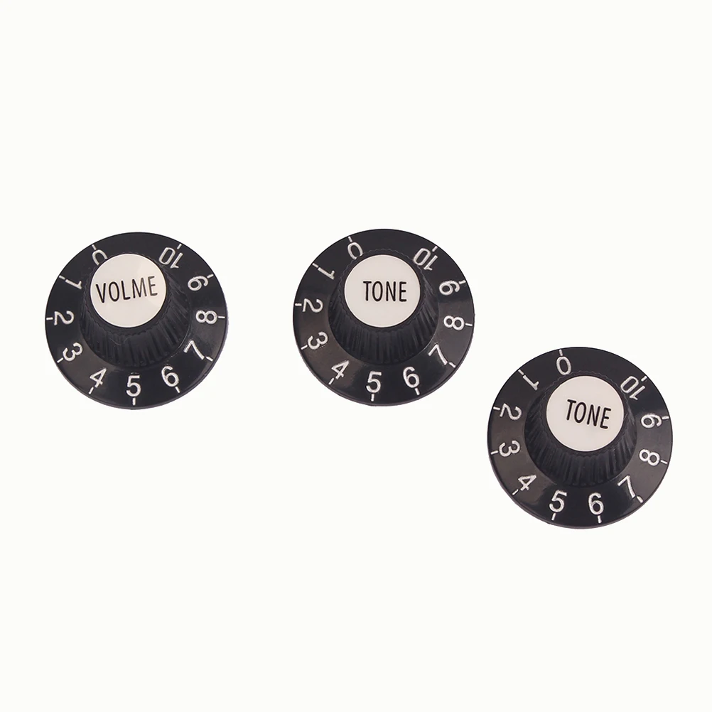 3 шт. пластиковая ручка регулировки громкости с плоской крышкой для гитары бас