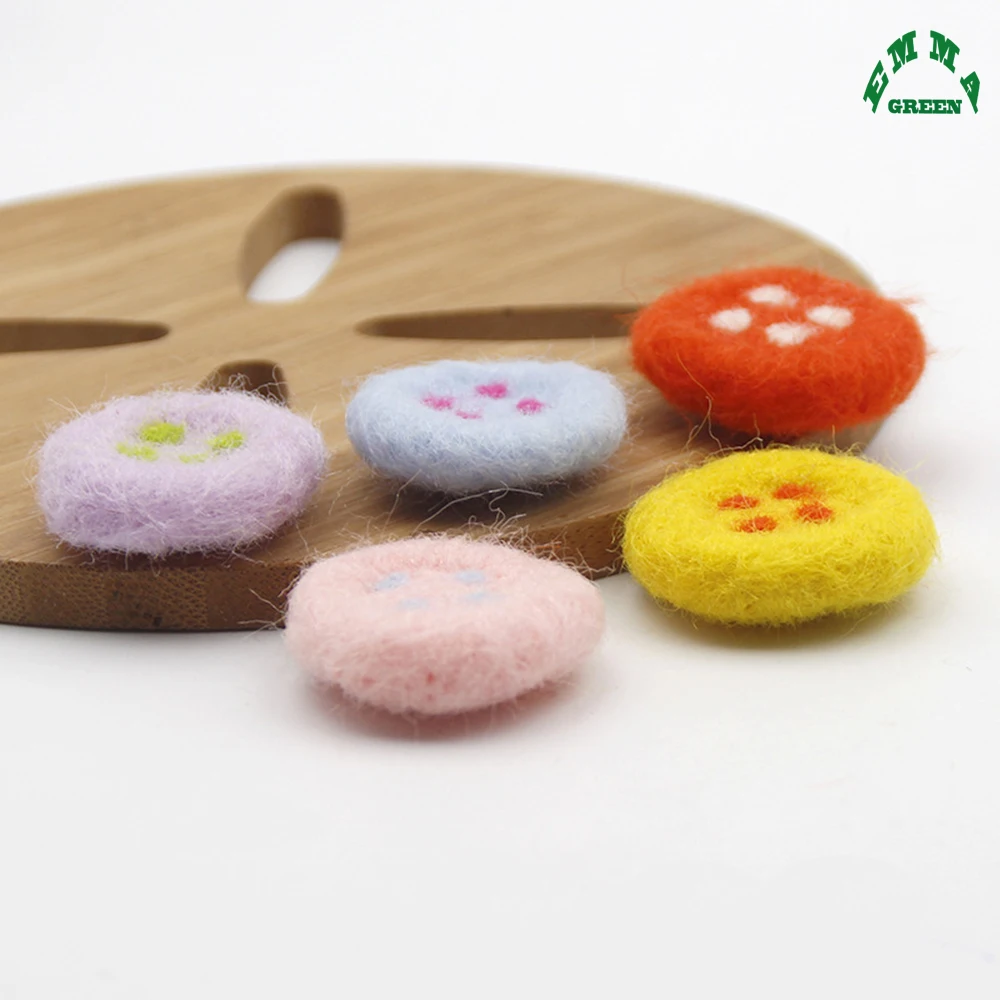 Wool Felt Balls Round Button Wool Felt Balls 10pcs Colorful Poms Ball Crafts For DIY Decoration Sewing Supplies