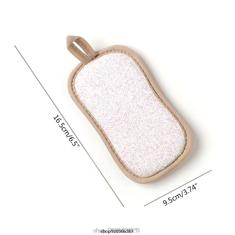 

4 Pcs Double Sided Scouring Pad Reusable Microfiber Dish Cleaning Cloths Scrubbing Sponges Dishcloth M14 21 Wholesales