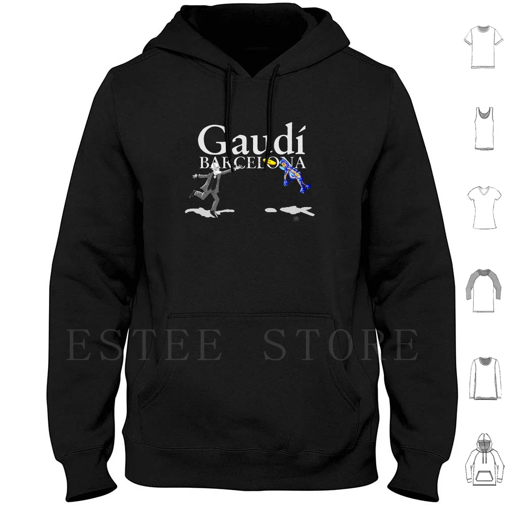 

Gaudí-Hoodies Long Sleeve Park Dragon Spain Gaudí Pedrera Batlló Park Guell Modernismo Freesbee