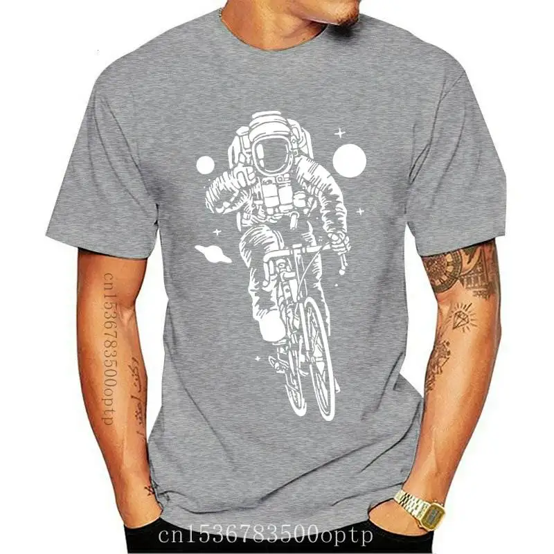 

New JCGO Summer T Shirt Women 100% Cotton Astronaut Bicycle Print Plus Size S-5XL O-Neck Short Sleeve Fashion Casual Tee Shirt T