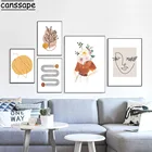 Постер с цветочной девушкой, абстрактное лицо, тело, рисунок на холсте, картина с обнаженной девушкой, Настенная картина в стиле бохо, настенные картины, украшение для дома