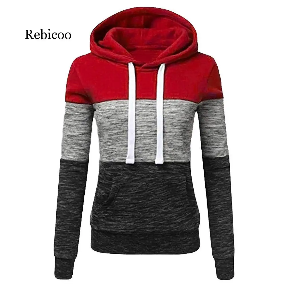 

Women's fashion women's casual sports stitching women's hooded pullover