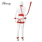 Thierry секс-игрушки для женщин и мужчин SM Связывание набор эротическая Сдержанность Воротник и 6 манжеты и пояс и соединение взрослые игры для пар