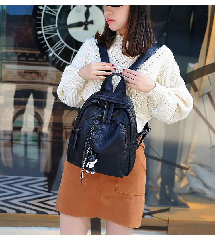 Женский рюкзак Aliwilliam черный из искусственной кожи для путешествий маленькая