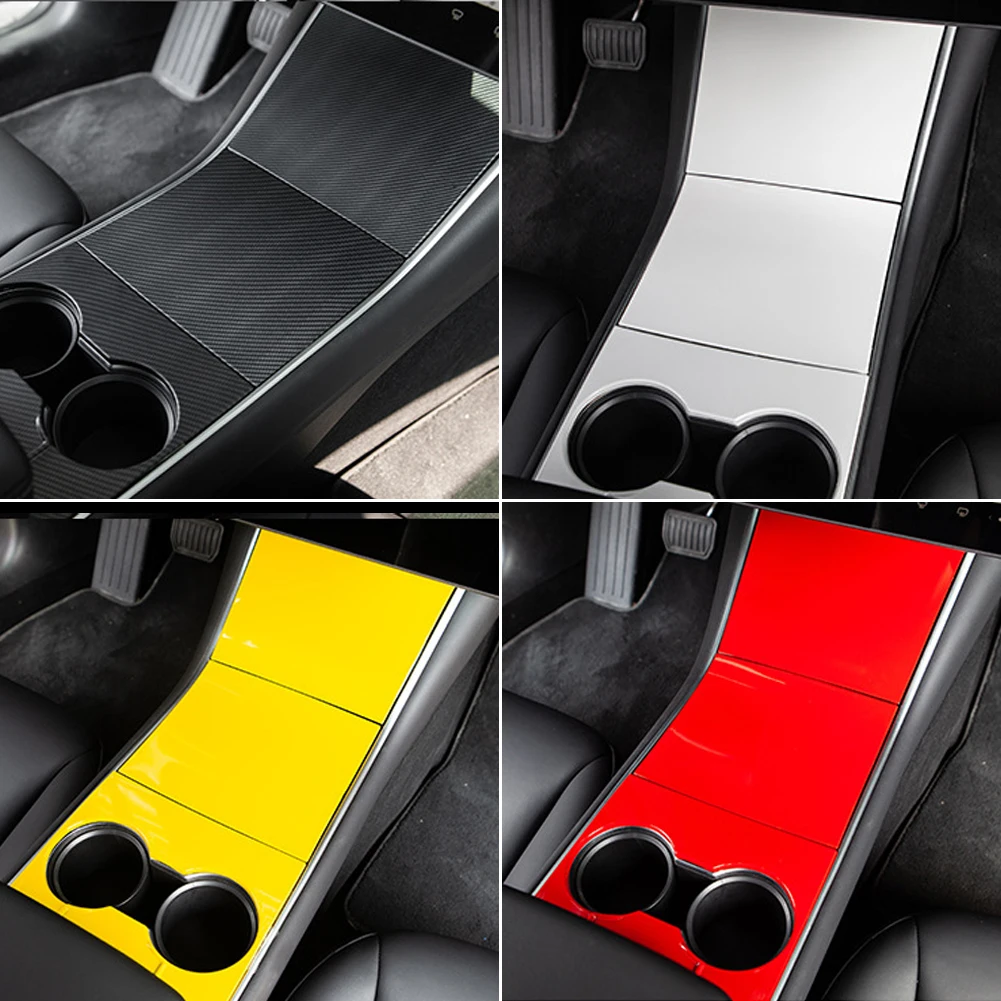 

Car Center Console Cover Sticker Carbon Fiber Center Control Protector Decoration Interior Styling for Tesla Interior Parts