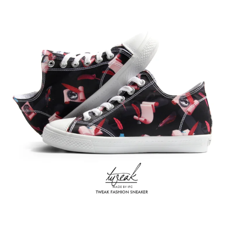 Женские туфли tslow Новинка весна лето граффити низкие парусиновые женские