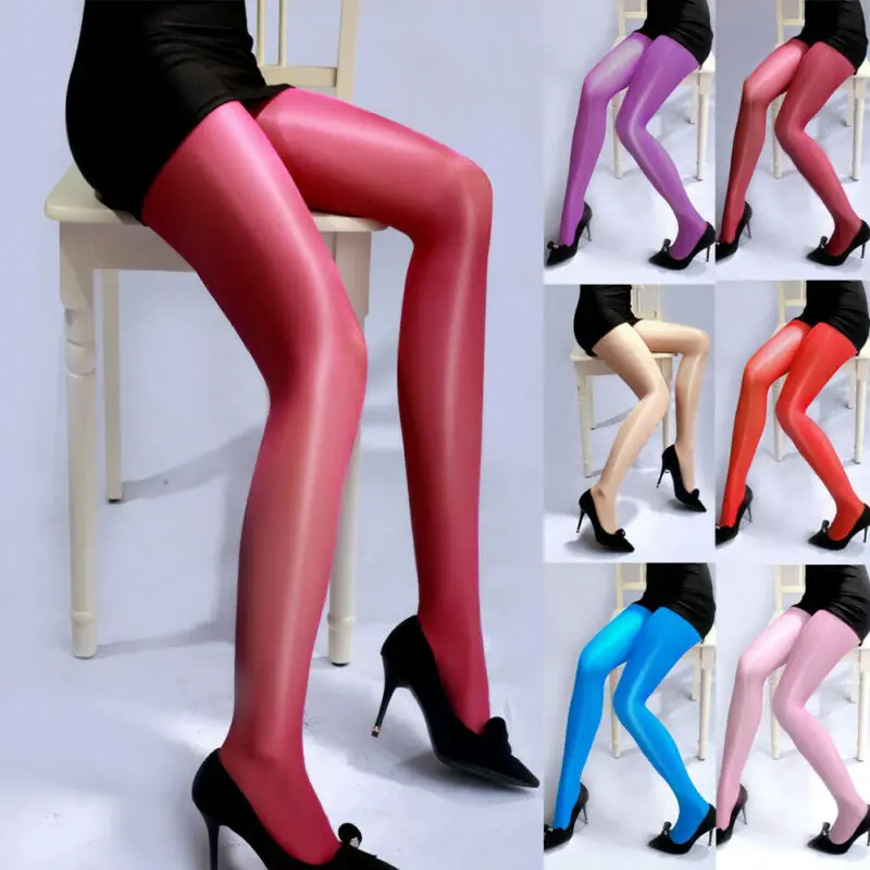 Сексуальные женские колготки масло блестящие тайтсы Elastic блестящий