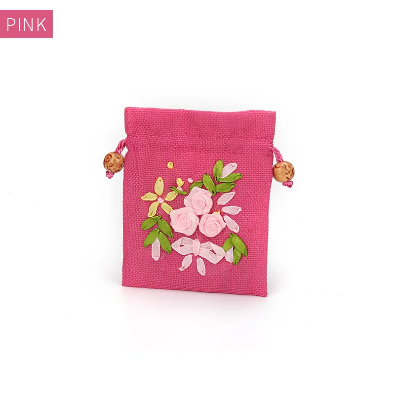

Милый розовый в декорированном мешковиной горшке вышитые Ювелирная упаковка подарочные пакеты для женщин серьги кулон браслет обручально...